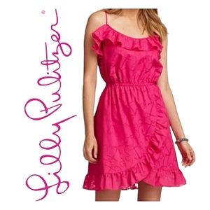 Lilly Pulitzer Hot Pink Kalen Dress in Hanker for an Anchor Print Sz XS